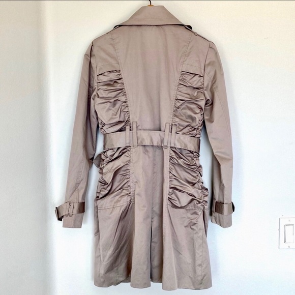 bebe Ruffled Trench Coat - Picture 2 of 7